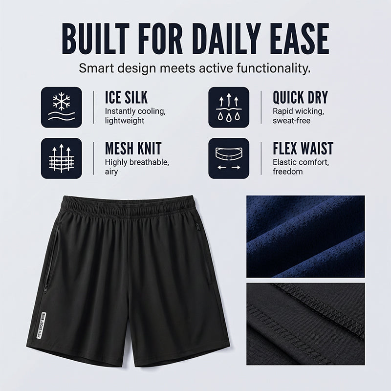 Herrset med snabbtorkande t-shirt och shorts