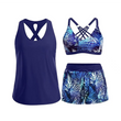 👙🌊Dam 3-delad baddräkt tankini set med shorts🤸
