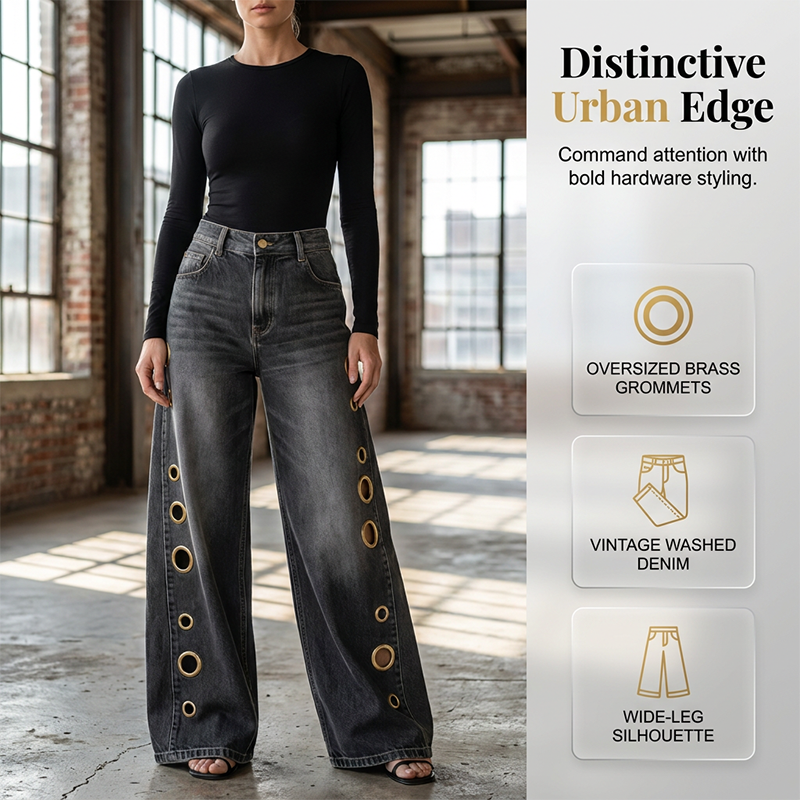 📢📢50% RABATT!! ⏰ Damjeans med Vida Ben och Nit-detaljer