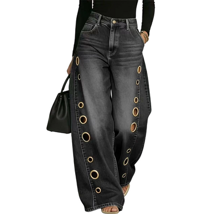 📢📢50% RABATT!! ⏰ Damjeans med Vida Ben och Nit-detaljer