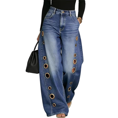 📢📢50% RABATT!! ⏰ Damjeans med Vida Ben och Nit-detaljer