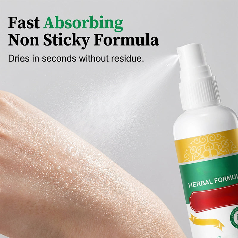 Uppfriskande fotvårdsspray med örtformula
