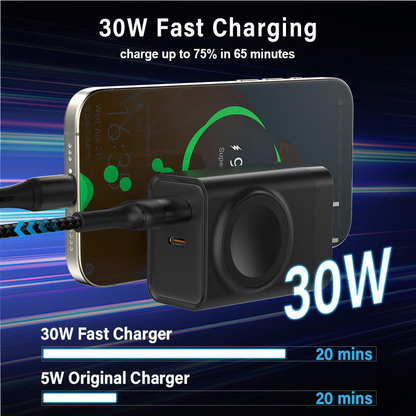 🎉 Ny storsäljare — Över 50 000 sålda! 🔌 Trådlös 3-i-1-väggladdare för klockor – 30 W snabbladdning och magnetisk dockningsstation ⚡