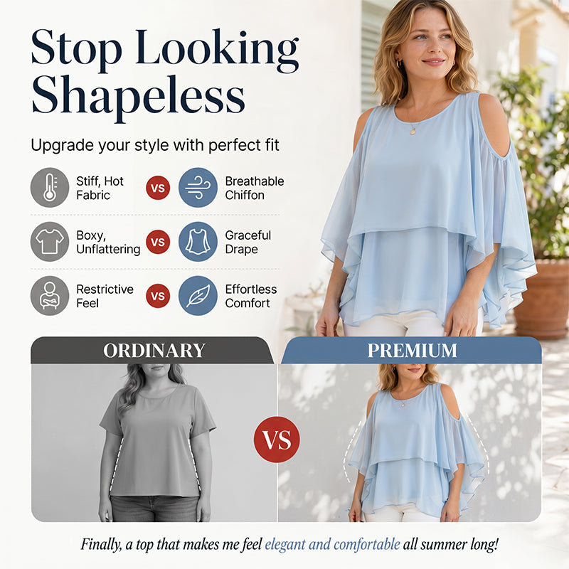 👚🌿 Lätt off-shoulder blus med volanger