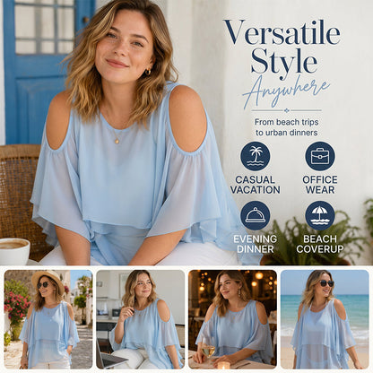 👚🌿 Lätt off-shoulder blus med volanger