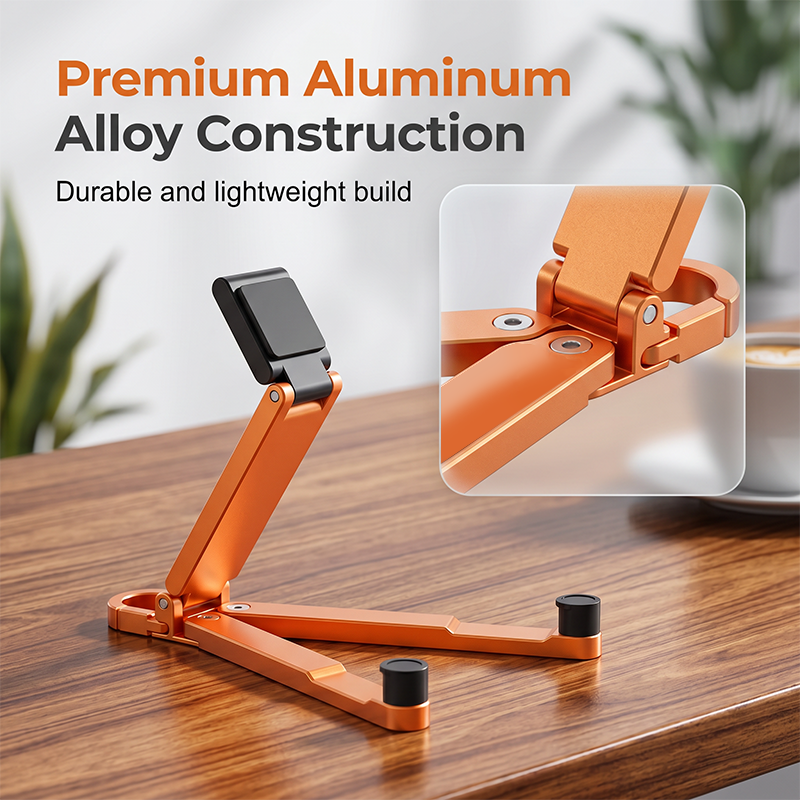 📱Mini Aluminium Telefonställ Nyckelring Hopfällbar Skrivbordshållare – Liten Pryl, Stor Bekvämlighet✨