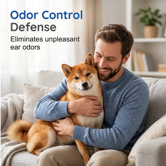 🐶50% RABATT NU! 🧴 Skonsam Husdjursöronrengöring – Lindrar Klåda & Tar Bort Vax och Dålig Lukt – Perfekt för Hundar & Katter 🐱