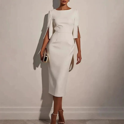 👗🌸 Elegant rakt skuren klänning i bekväm passform