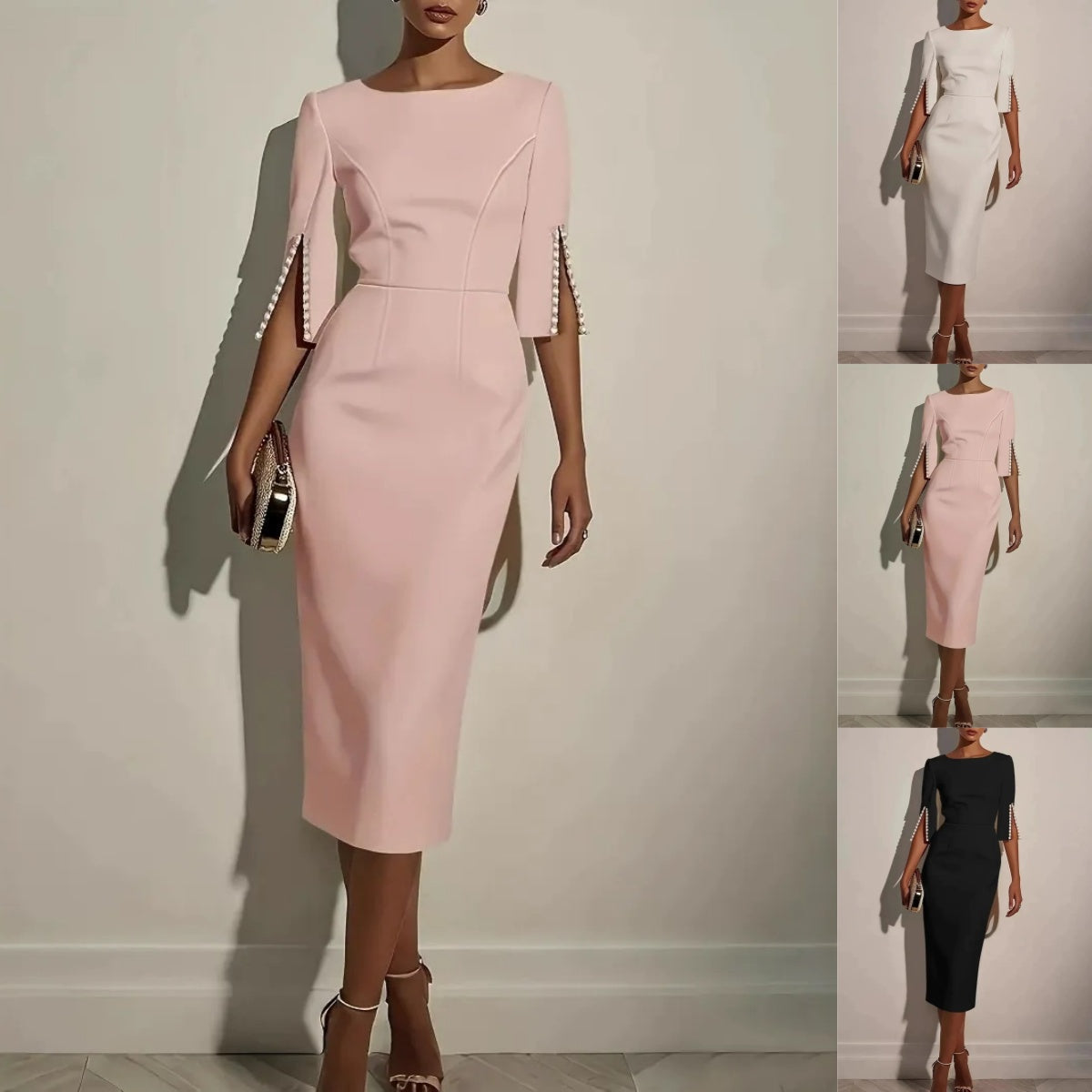👗🌸 Elegant rakt skuren klänning i bekväm passform