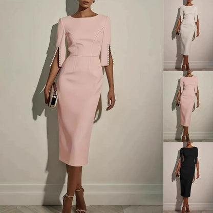👗🌸 Elegant rakt skuren klänning i bekväm passform
