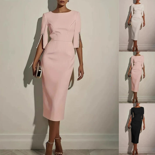 👗🌸 Elegant rakt skuren klänning i bekväm passform