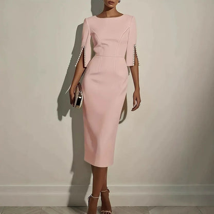 👗🌸 Elegant rakt skuren klänning i bekväm passform