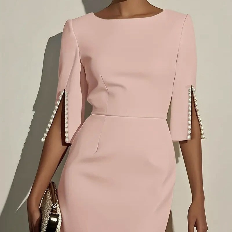 👗🌸 Elegant rakt skuren klänning i bekväm passform