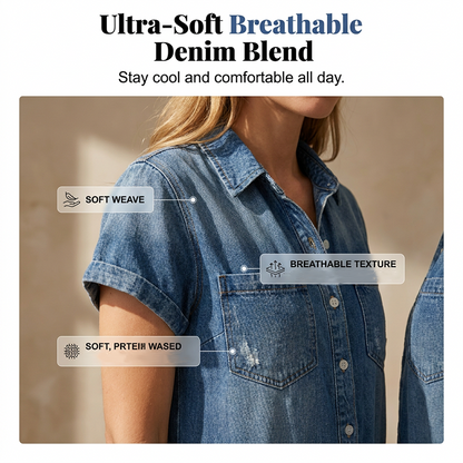💥50% RABATT 👖Denimoverall, andningsbar, med fickor upp till storlek 4X🌸knäppbar framtill för dag och dejt