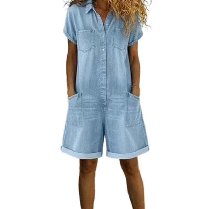 💥50% RABATT 👖Denimoverall, andningsbar, med fickor upp till storlek 4X🌸knäppbar framtill för dag och dejt