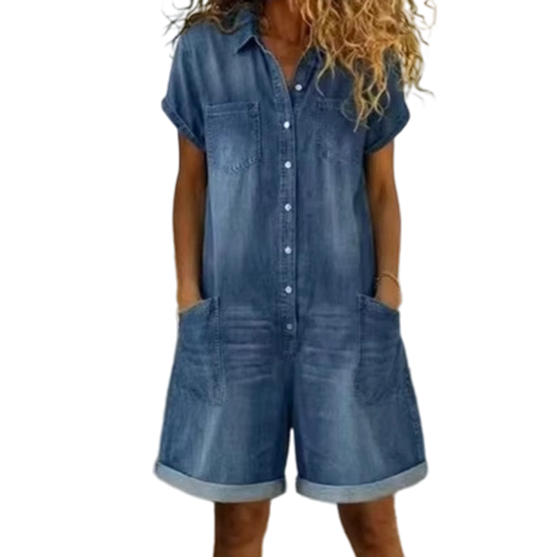 💥50% RABATT 👖Denimoverall, andningsbar, med fickor upp till storlek 4X🌸knäppbar framtill för dag och dejt