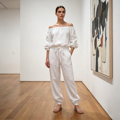 Dam axelbar jumpsuit