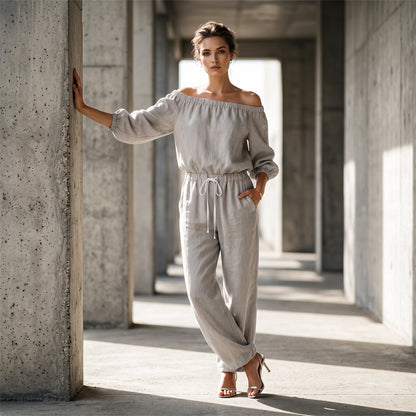 Dam axelbar jumpsuit