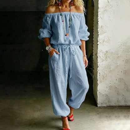 Dam axelbar jumpsuit