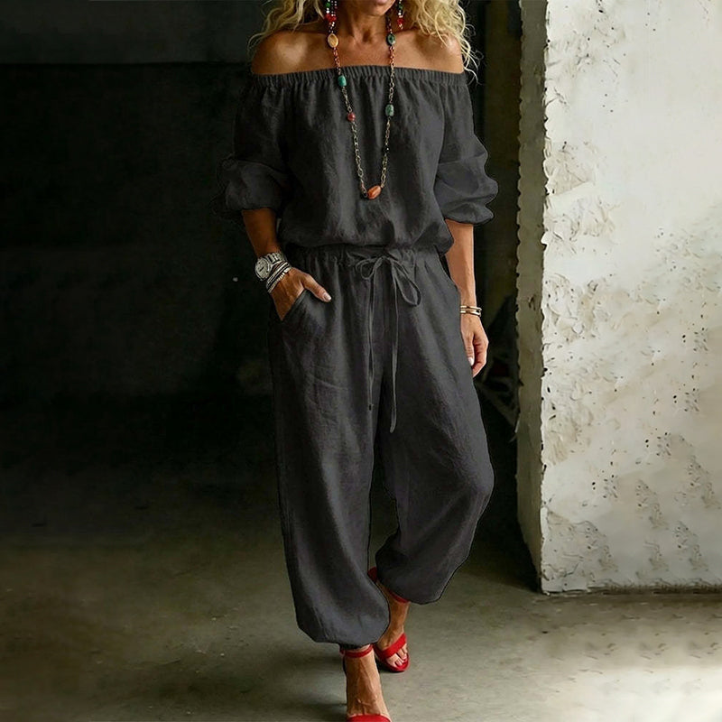 Dam axelbar jumpsuit