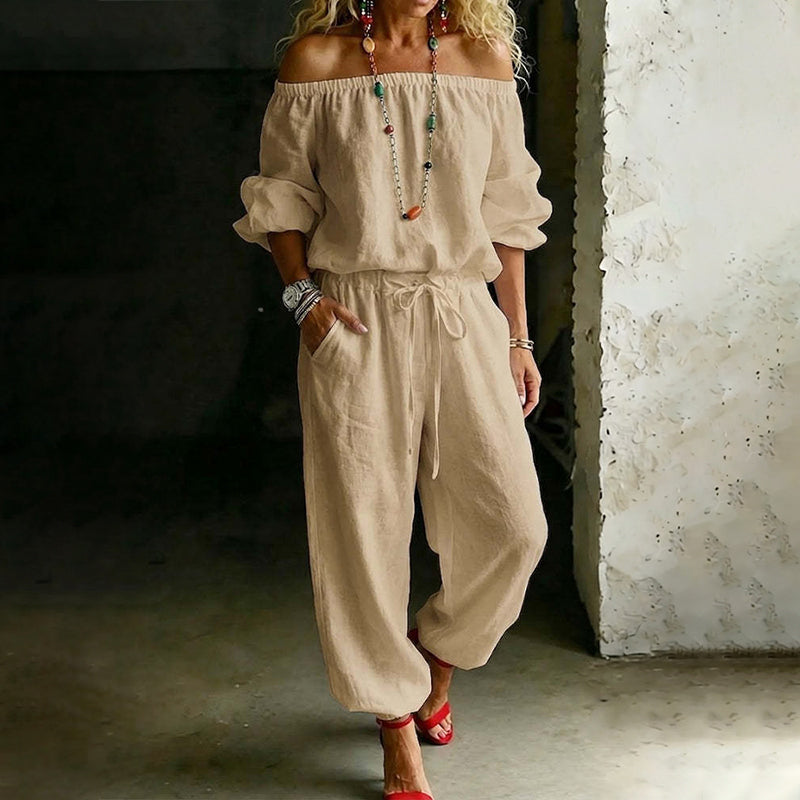 Dam axelbar jumpsuit