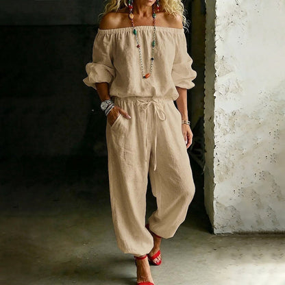 Dam axelbar jumpsuit