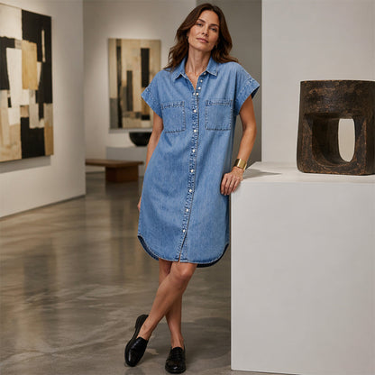 Skjortklänning i avslappnad denim för damer