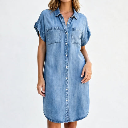 Skjortklänning i avslappnad denim för damer