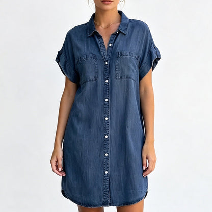 Skjortklänning i avslappnad denim för damer