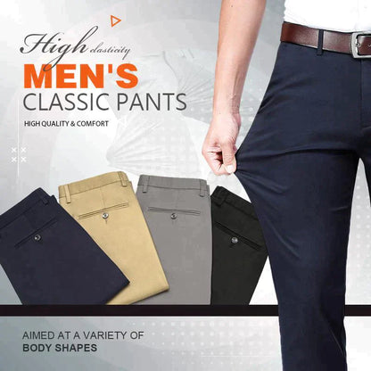 Pantalones clásicos de tiro alto para hombre