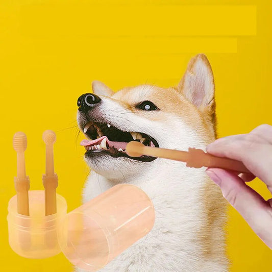 💥Cepillo de dientes para mascotas FlexiBrush con raspador de lengua