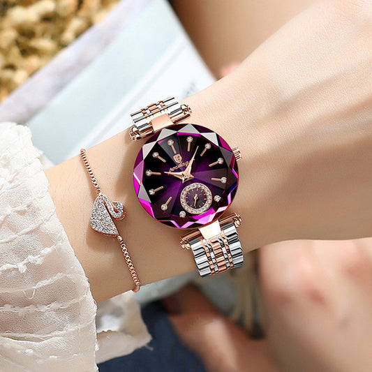 Relojes de lujo para mujer, reloj de pulsera femenino de cuarzo resistente al agua de acero inoxidable, regalo para niñas + caja