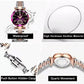 Relojes de lujo para mujer, reloj de pulsera femenino de cuarzo resistente al agua de acero inoxidable, regalo para niñas + caja