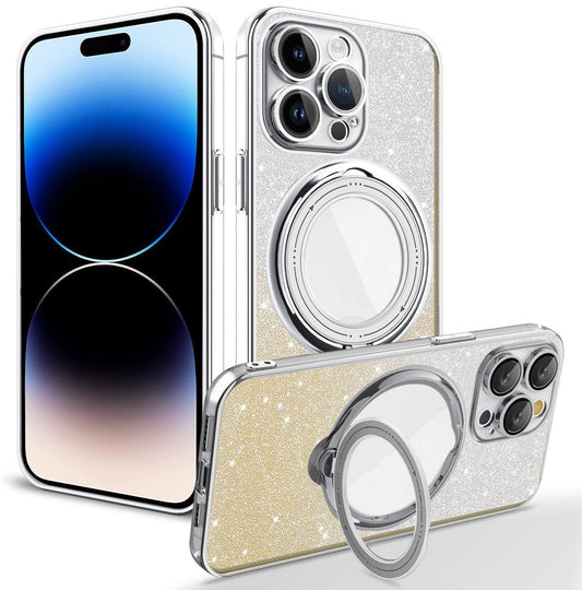 🔥40% DE DESCUENTO🔥Funda Para iPhone Con Purpurina Magnética Electrochapada y Soporte Invisible