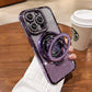 Funda magnética para iPhone con purpurina y soporte invisible
